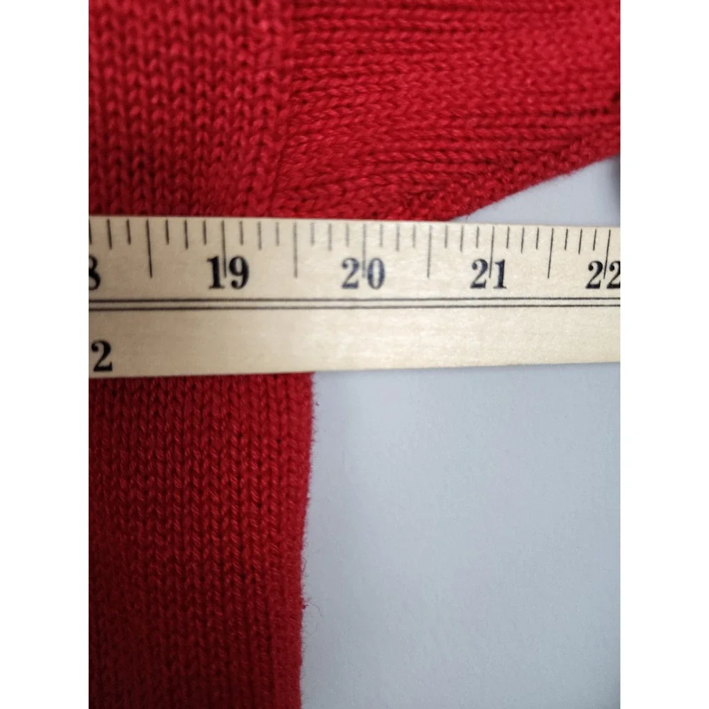 Vtg Victoria Jones Red Beaded Cowl Neck Sweater Top Womens Size L‎ Ramie Cotton